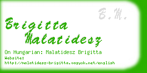 brigitta malatidesz business card